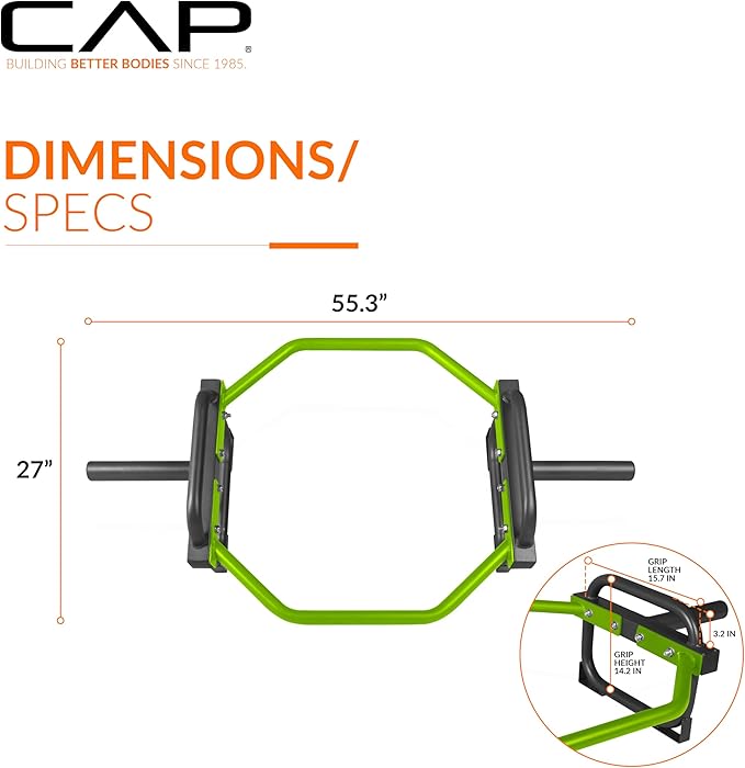 CAP Barbell Olympic Trap Bar and Shrug Bar for Deadlifts