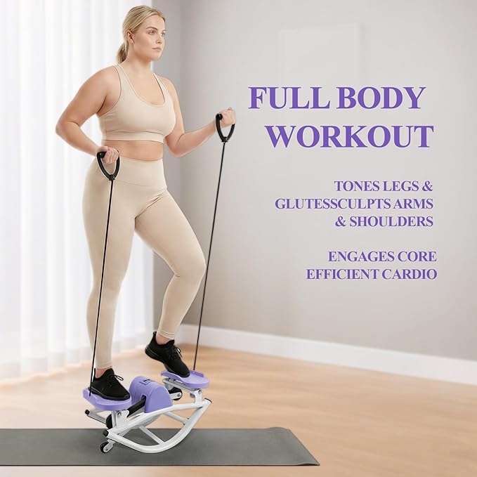 Rock Stepper, Side to Side Rocker Stepper Machine, Low-Impact Lateral Steppers for Knees and Joints, U-Shaped Rock Stepper Machine for Home Workout