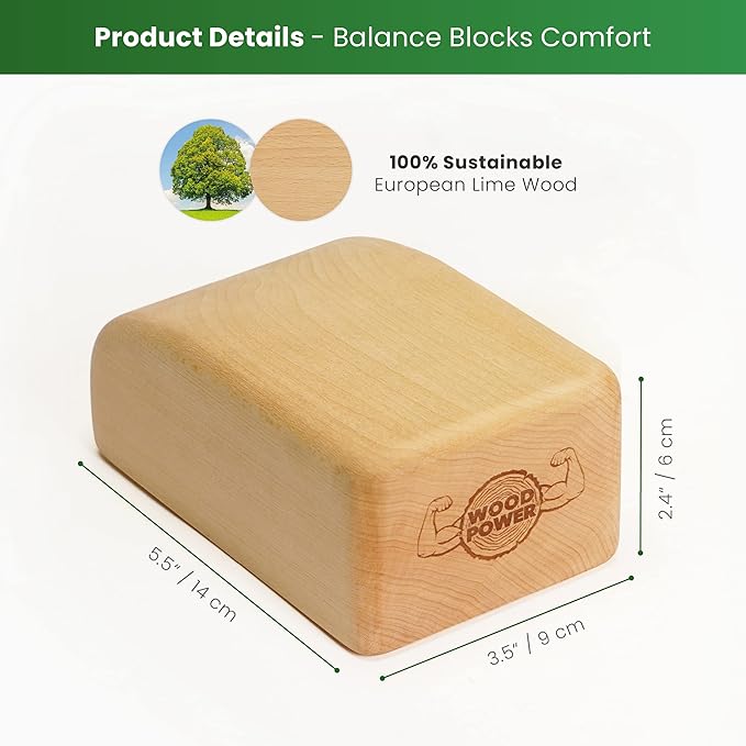 WOODPOWER BalanceBlocks - Handstand Blocks & Yoga Block in One - Bodyweight Training, Gymnastics, Acrobatics, Yoga, Yoga prop and accessory, Lightweight, Good for Travel, Premium European Quality (Pack of 2)