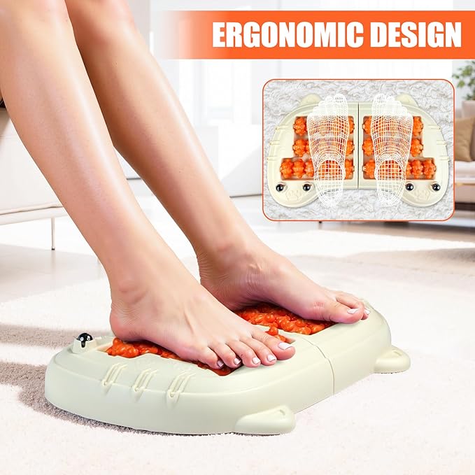 Foot Roller Massager for Plantar Fasciitis Pain Relief, Large Size Under Desk Feet Massage, Manual Acupressure Tool, Eases Pain & Cold Feet, Boosts Circulation, Split Portable & Washable
