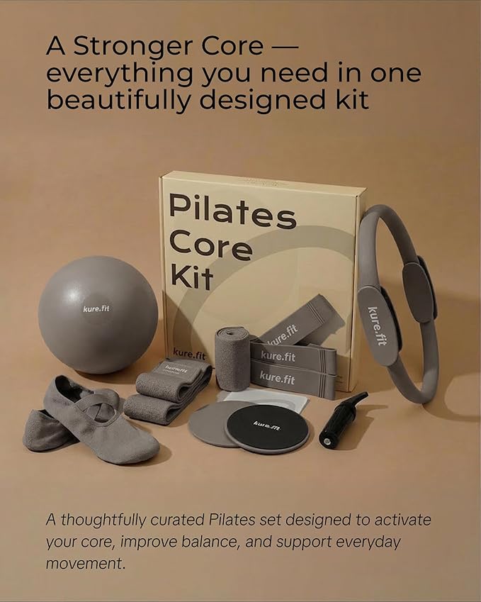 Pilates Kit for Women – Home Pilates Equipment Set with Ring, Ball & Resistance Bands | Pilates Starter Kit with Accessories in Gift Box