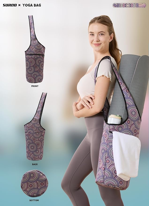 Yoga Mat Bag – Neoprene, Lightweight, Spacious Carrier, Large Zipper Pocket, Ideal for Gym Yoga & Fitness Mats