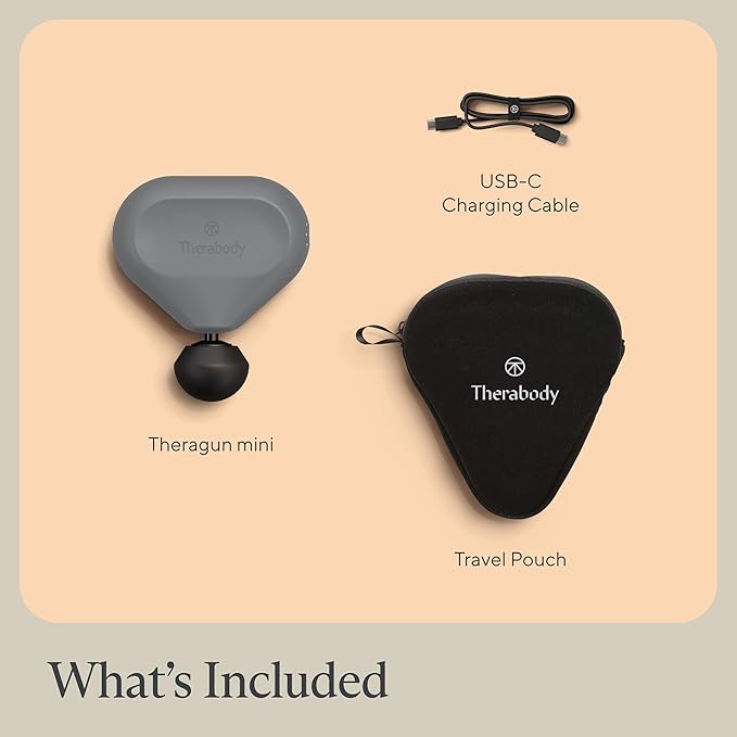 TheraGun Therabody Mini (2nd Gen) Massage Gun - Portable Massage Therapy for Relief Anytime, Anywhere – Includes 1 Standard Ball Attachment – Gray