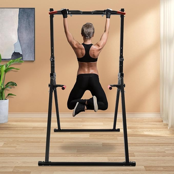 Pull Up Bar Power Tower Dip Station, Triangular Pull Up Bar Strength Training Device,Adjustable Heavy Duty, Load-Bearing 440.92lbs, For Living Rooms, Gyms, Sports Centers.