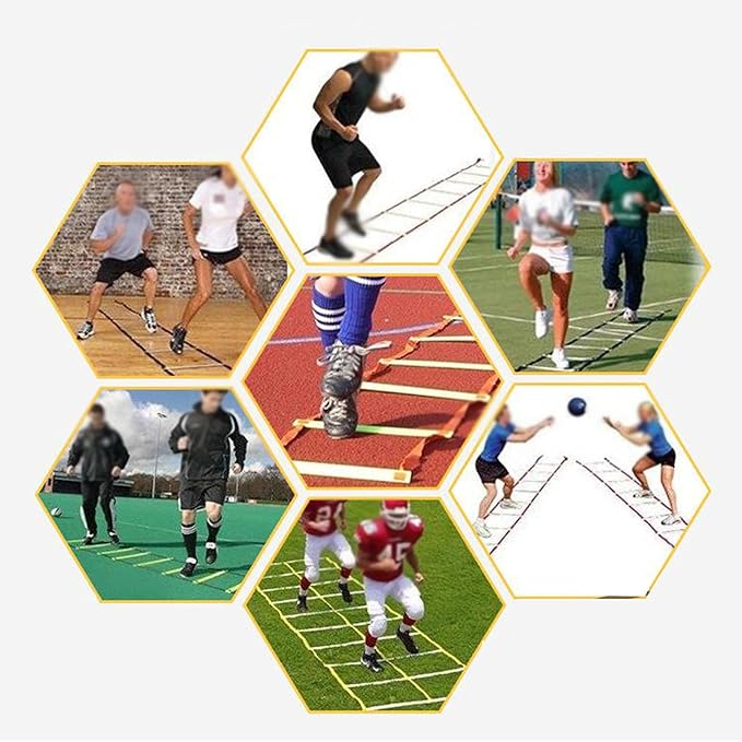 Agility Ladder Adjustable Double Row Agility Ladder,Speed Training Equipment,Football Flexibility Training Jumping,for Outdoor Athletic Footwork, Sports Drills(Size:6M)