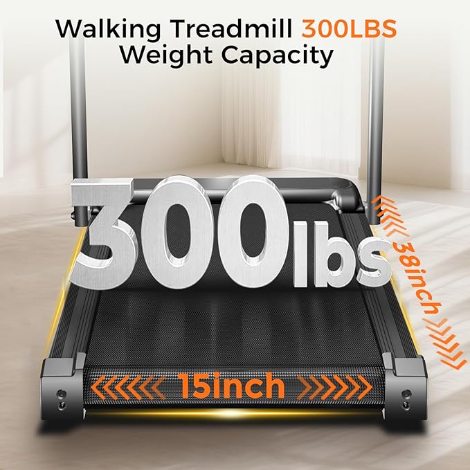 Treadmill with Incline,3.0HP Small Treadmills for Home,Portable Electric Treadmill with Handles,Lightweight Walking Pad,Compact Running Treadmills,Walking Pad with Handle,300LBS Capacity