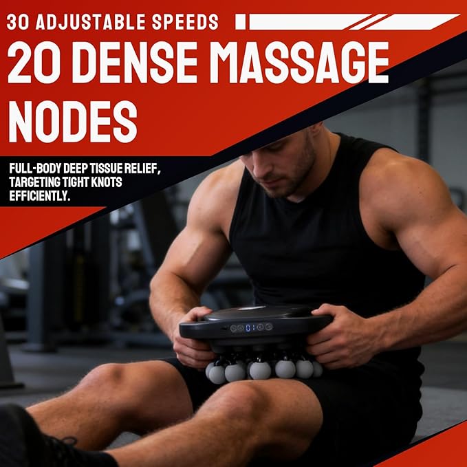 20 Head Massage Gun Deep Tissue, Body Massage for Back, Shoulders, Neck, Legs, Foot, Massage Gun deep Tissue, Percussion Massager with 3 Modes & 30 Intensities Body Muscle Pain Relief(Grey)