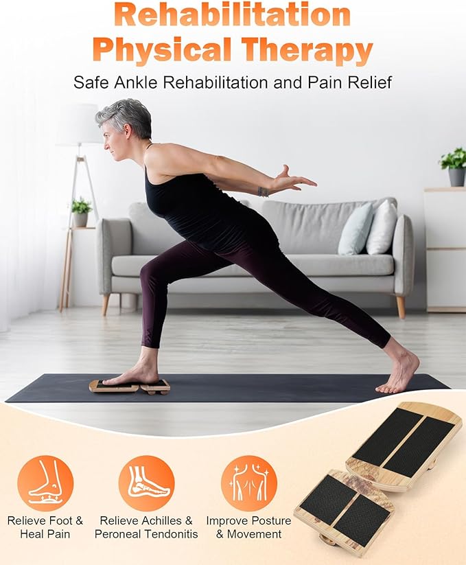 Ankle Strengthener & Single Leg Balance Board, Foot Strengthener for Plantar Fasciitis & Achilles Tendonitis, Physical Therapy, Sprain Recovery & Arch Support