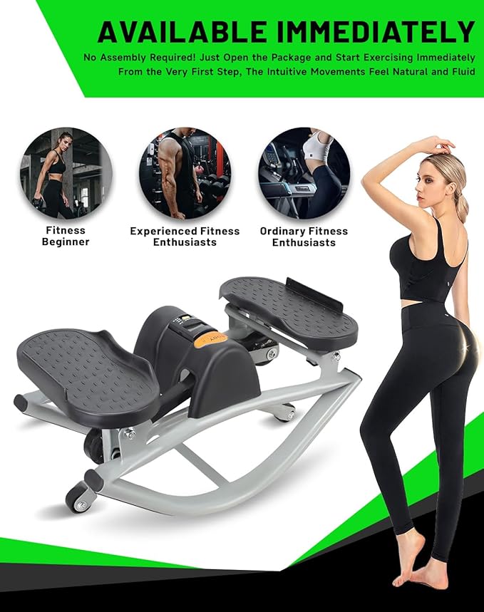 Rock Stepper Official, 2026 New Generation RLateral Rocking Fitness Stepper with Digital Counter and Non-Slip Floor mat, Zero Assembly Required, Lightweight Yet Sturdy