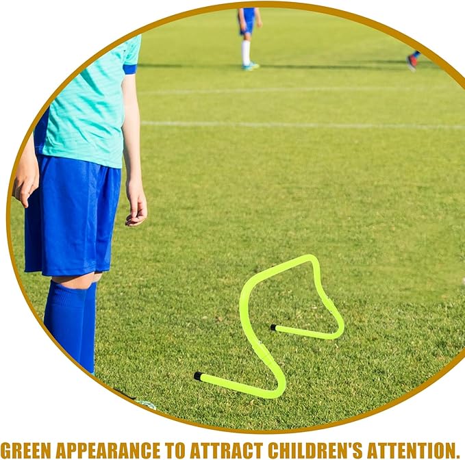 Adjustable Height Football Agility Hurdles Set, Green PVC Plastic Speed Training Hurdles, Foldable Lightweight Soccer Training Equipment for Youth Sports