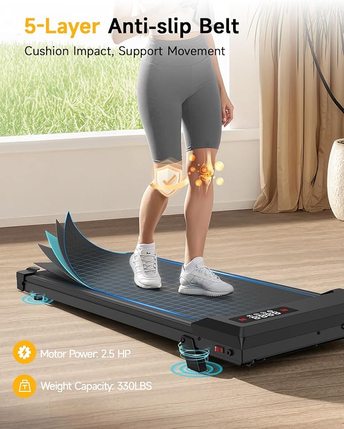 Walking Pad Treadmill with Handle Bar,Walking Pad with Incline 8%,2.5HP Quiet Under Desk 320 lbs 2 in 1Treadmills for Home Office,Compact Foldable Walking Pad,Remote Control&LED Display