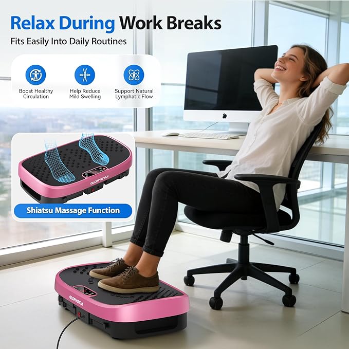 Vibration Plate Exercise Machine - 120 Levels, 350lb Capacity, Quiet Motor with Remote Control for Home Fitness & Weight Loss