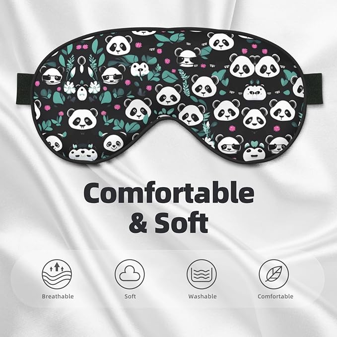 Panda Cute face Head-Mounted Double-Sided Light-Blocking Sleeping Eye mask to Protect Eyes and Relieve Eye Fatigue
