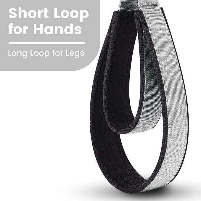 2PCS Comfortable Enhanced Thickness Pilates Double Loop Strap - D-Ring Strap for Home Gym & Yoga Workout Accessories