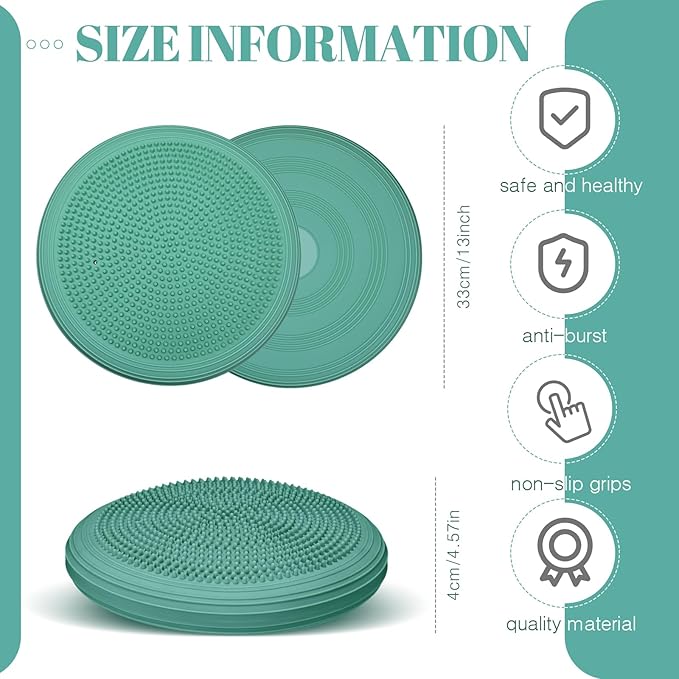 Libima 8 Pcs Wiggle Seat Inflated Wobble Cushion Sensory Seat Flexible Balance Board Balance Disc for Men Women Physical Exercise Improving Posture Home Office