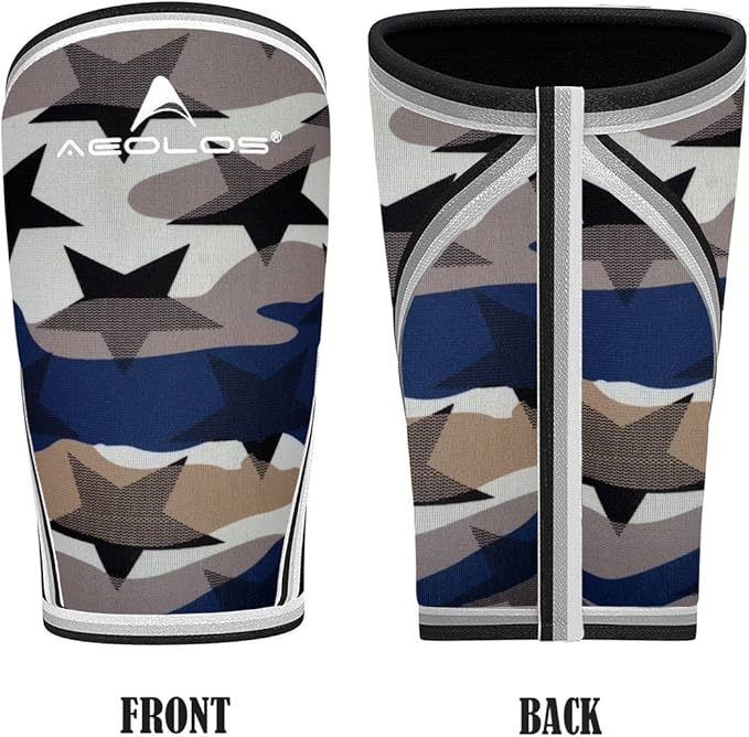 AEOLOS Knee Sleeves (1 Pair)，7mm Compression Knee Braces for Heavy-Lifting,Squats,Gym and Other Sports(Medium,Star Camo)