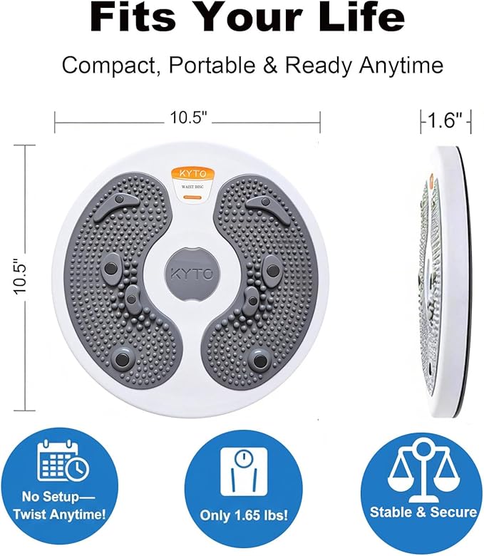 KYTO Waist Twister Disc – Core Trainer Board with Digital Counter, Ab Workout Equipment with 360° Rotation, Non-Slip Foot Massage Design for Home, Office Fitness