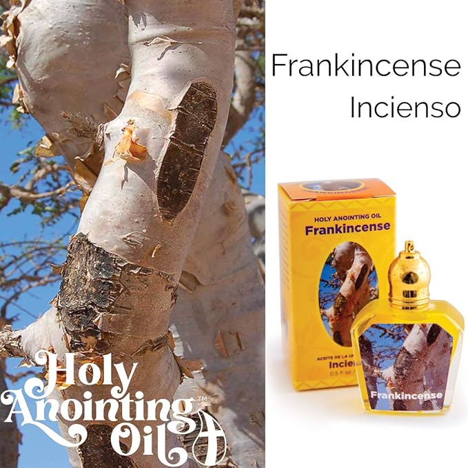 Frankincense Holy Land Anointing Oil from Israel, 1/2 oz Roller Bottle from Jerusalem, Locally Sourced Herbs & Essences, Gift for Pastors, Priests, Rabbi, & Clergy, Aceite Ungido de Incienso