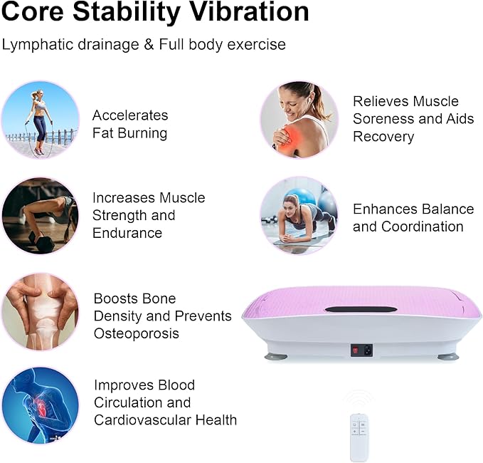Silent Vibration Platform 10-Speed Fat Burning Body Shaker Machine for Home Fitness Pink