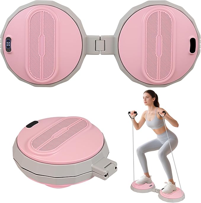 Waist Twister Machine, Foldable Portable Exercise Twist Board for Women Men, Noiseless Ab Twister for Home Gym Equipment, 618 lbs Capacity | Track Reps