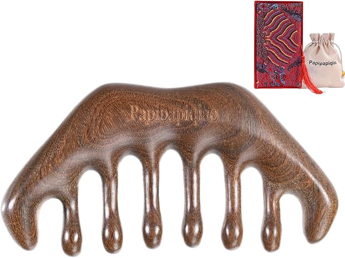 Natural Green Sandalwood Multi-Point Gua Sha Tool – Handheld Wooden Face, Scalp & Body Massage Tool, Trigger Point & Relaxation Accessory for Neck, Back & Legs, Gift-Ready Self-Care Tool