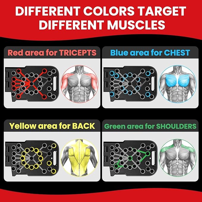Push Up Board 60 in 1 with Smart Counter, Foldable Portable Home Gym System with Resistance Bands & Handles, Strength Training Equipment for Men & Women, Full Body Workout Kit