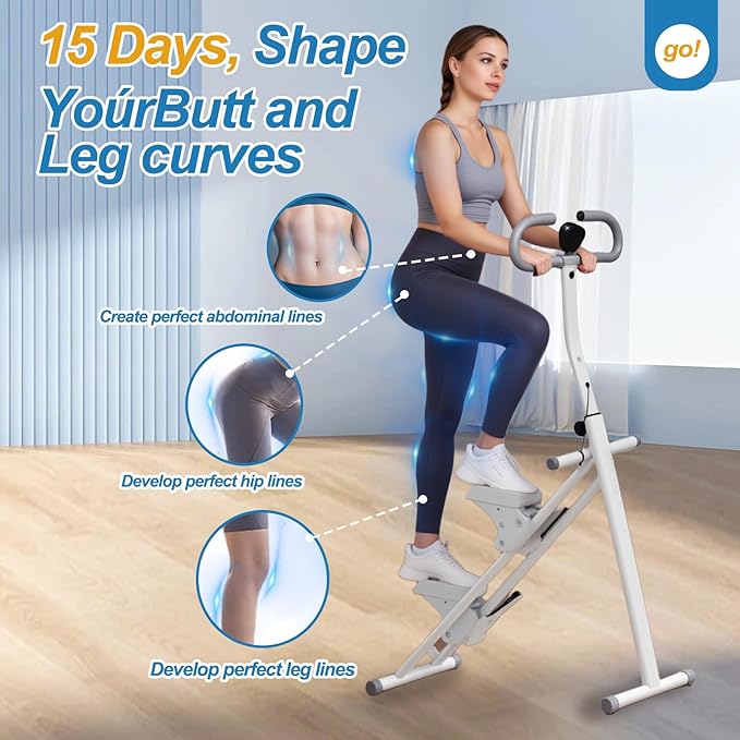 Stair Stepper for Home Gym, Foldable Vertical Climber Workout Machine, Full Body Cardio Machine with Adjustable Handles, LCD Monitor