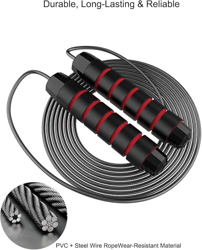 Bulk 50 Pack Jump Ropes, Steel Cable with Ball Bearings for Tangle-Free Rapid Speed Jumping, Adjustable Skipping Rope with Comfortable Foam Handles for Gym, Fitness Class, Home Workout