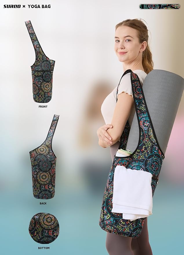 Yoga Mat Bag – Neoprene, Lightweight, Spacious Carrier, Large Zipper Pocket, Ideal for Gym Yoga & Fitness Mats