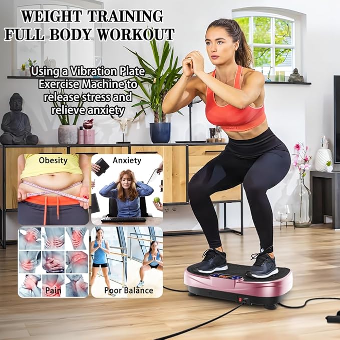 Vibration Plate, Exercise Machine,Full Body Shaker Workout Fitness Platform Home Vibration Plate