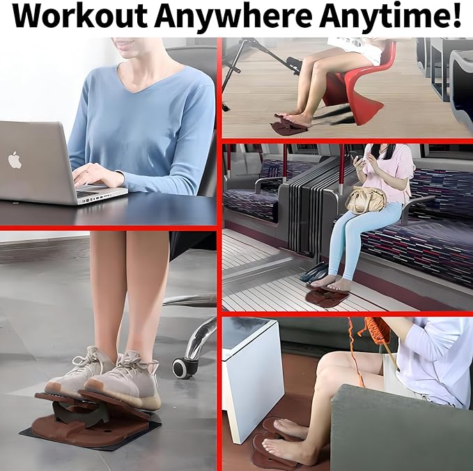Mini Foldable Leg Exerciser | Portable Foot Pedal Exercise Machine | Under Desk Stepper for Leg Muscle Training, Leg Circulation & Home Office Use