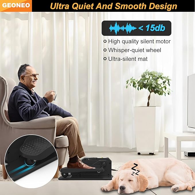 Under Desk Elliptical Machine, Electric Ellipse Leg Exerciser for Senior, Quiet and Compact Electric Seated Pedal Exerciser for Home with Display Monitor, Remote Control and 12 Adjustable Speeds