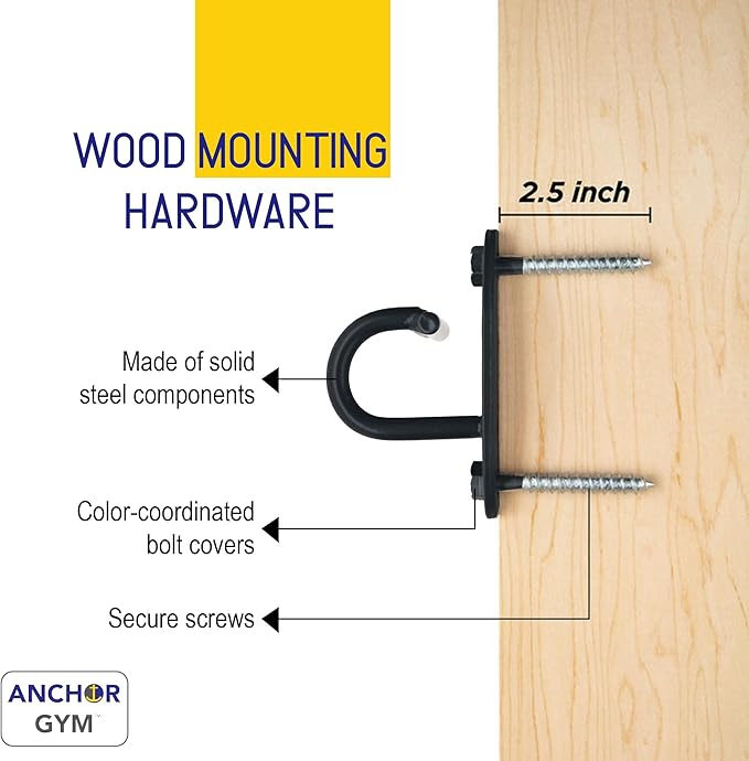 Anchor Gym Mini H1 (Set of 3) - Resistance Band Wall Anchors for Home Workouts | Wall Mount Anchor for Resistance Bands, Stretch Straps & Suspension Trainers