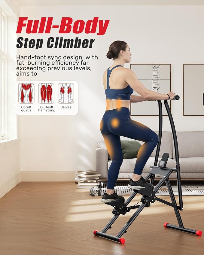 AL01 Stair Stepper, Foldable Steppers for Exercise at Home, Full-Body Cardio Workout Climber with Adjustable Pedals, Extended Step Range, 270LB Loading Capacity