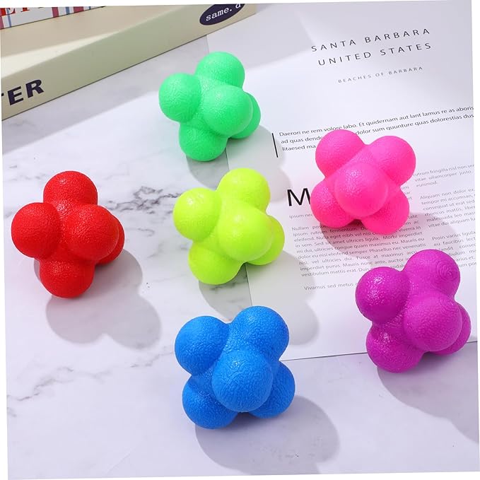 6pcs Hexagonal Reaction Balls Agility Training Equipment for Soccer Basketball and Volleyball Enhance Reaction Coordination Materials
