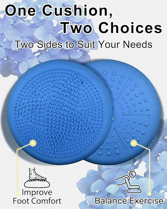 Tumaz Wobble Cushion - Wiggle Seat to Improve Sitting Posture & Stay Focused for Sensory Kids, Balance Disc to Core Strength & Flexible Seating [Extra Thick Balance Board, Pump Included Wobble Board]