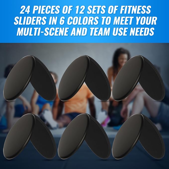 Wettarn 24 Pcs Core Sliders for Working Out Abdominal Exercise Gliding Discs Dual Sided Workout Disc Fitness Sliders Exercise Gear for Gym Floors Training Abdominal Core Strength