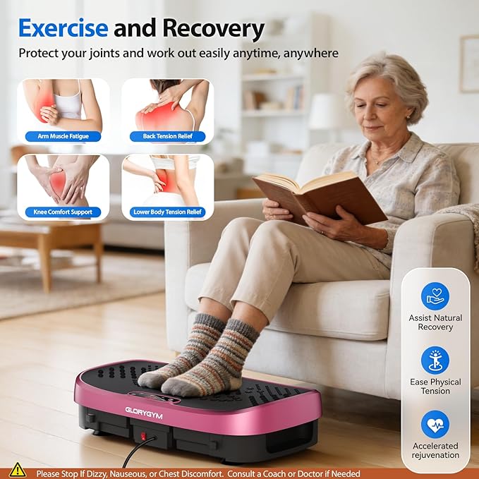 Vibration Plate Exercise Machine - 120 Levels, 350lb Capacity, Quiet Motor with Remote Control for Home Fitness & Weight Loss