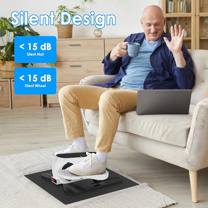 As Seen on TV Under Desk Elliptical Machine, Electric Leg Exerciser with Remote 12 Speeds, Quiet Portable Pedal Exerciser for Seniors at Home Office