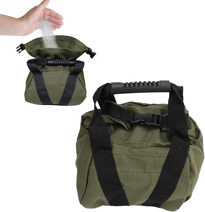 Fitness Workout Sandbag with Handles, Weightlifting Training Sandbag, Empty Exercise Power Bag for Home Gym and Travel, 16oz Canvas Durable Sandbag with Ergonomic Grip