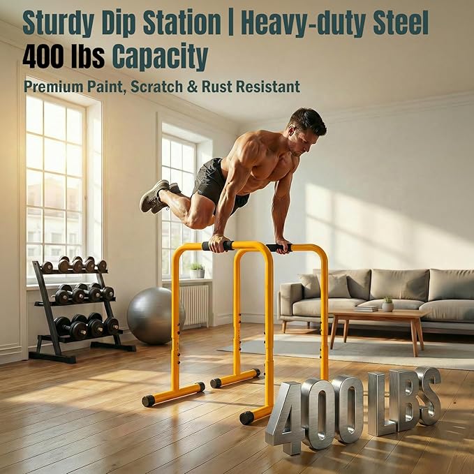 OLIXIS Dip Stands, Heavy Duty Pull Up Bar for Doorway, Adjustable Dip Bar Station Stabilizer Parallette Push Up Stand with Soft High-Density Foam Handles for Home, Gym, Patio, Office
