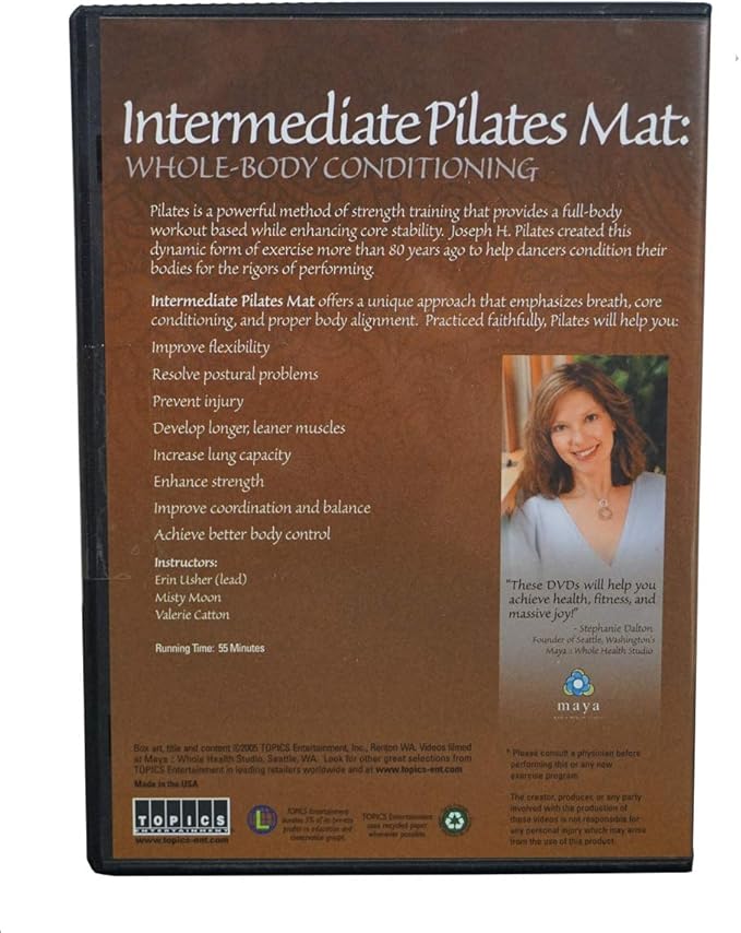 Topics Entertainment Intermediate Pilates Mat: Whole Body Conditioning Yoga DVD - Tailor The Workout to The Needs of Your Body