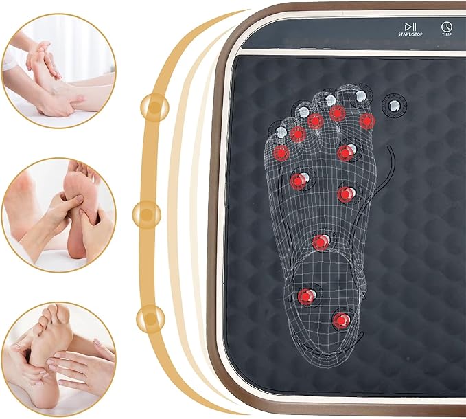Vibration Plate Machine with Resistance Bands and Remote Control 125 Speed Levels 450LB Capacity Whole Body Oscillating Platform for Home Use