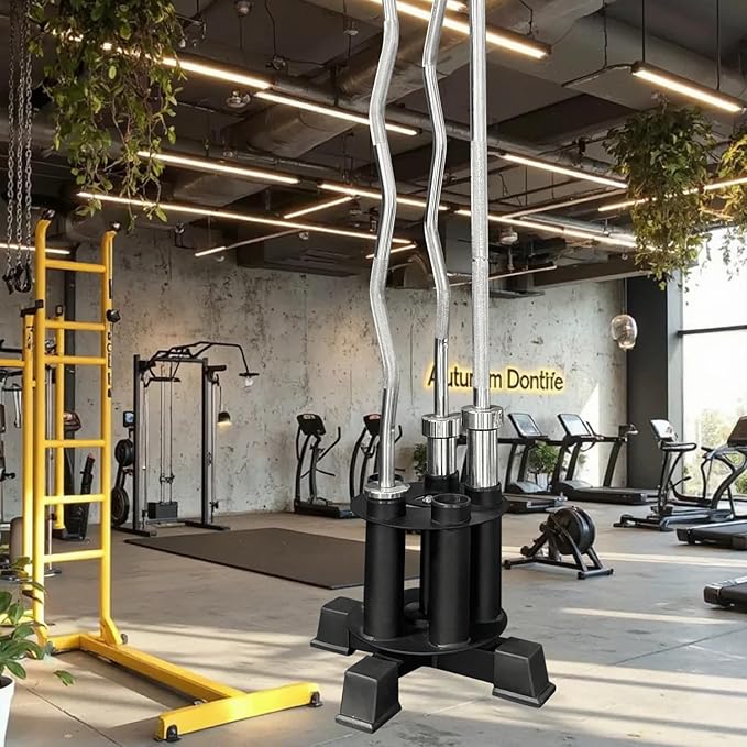 Olympic Barbell Holder Barbell Storage Olympic Bar Holder, Fit for 2" Olympic Bars, 360-degree Rotation Weight Bar Holder Home Gym Organizer