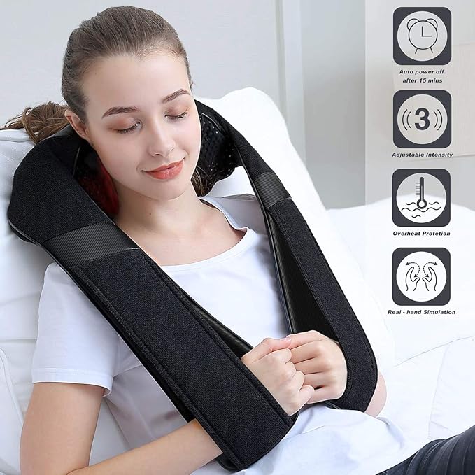 Shiatsu Neck Back and Shoulder Massager with Heat for Pain Relief Deep Tissue – Mother's Day Gifts for Mom, Women, Men and Dad – Perfect for Father’s Day, Birthdays, Valentine’s Day, and Christmas