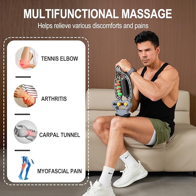 HOTWAVE Arm Massager for Pain Relief & Recovery, Adjustable Foam Roller, Trigger Point Muscle Roller for Calves&Forearm, Wrist Massager, Tennis&Golfers Elbow Pain Release