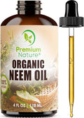 Organic Neem Oil for Skin and for Hair 100% Pure Cold Pressed Neem Oil for Essential Oil Mixing Massage Oils Nem Oils Spray for Indoor Plants 4 oz