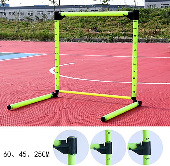 Adjustable Scale Agility Hurdles Football Track and Field Training Jumping Bar Set Outdoor Detachable Dogs Speed Ladders Obstacles,Green,60cm