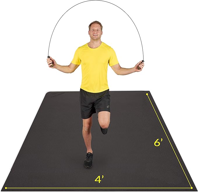 ActiveGear Large Exercise Mat for Home Workout | Workout Gym Flooring for Home Gym | Rubber Workout Mat - 6 x 4 ft