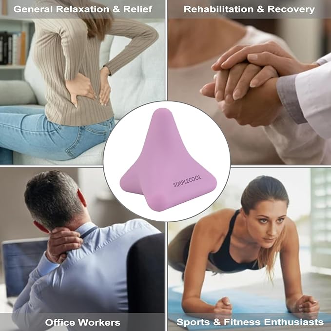 Manual Trigger Point Massage Tool. Small Massager Ball for Deep Tissue Myofascial Release Physical Therapy Plantar Fasciitis Pain Relief Muscle Knot Psoas Hip Flexor Iliacus Release 3×2.6″(Purple)